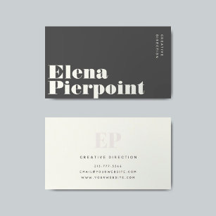 Elegantes Minimal Monogram Modernes Grau Beruflich Visitenkarte