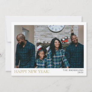 Elegantes Minimal New Year Cheers Family Foto Feiertagskarte