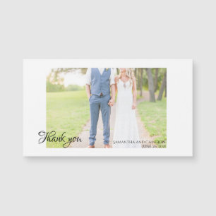 Elegantes Minimal Typografy Wedding Foto Magnetkarte