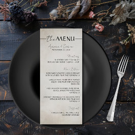 Elegantes Minimal Typografy Wedding Menu Menükarte