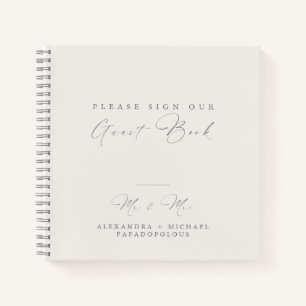 Elegantes Minimal Wedding Guest Book Notizbuch