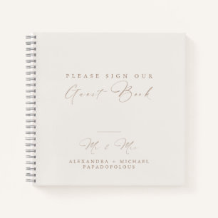 Elegantes Minimal Wedding Guest Book Notizbuch