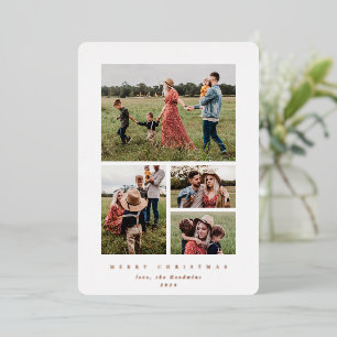 Elegantes Minimal White Frame 4 Foto Folien Feiertagskarte