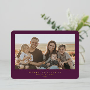 Elegantes Minimal Winterberry Frame Single Foto Folien Feiertagskarte