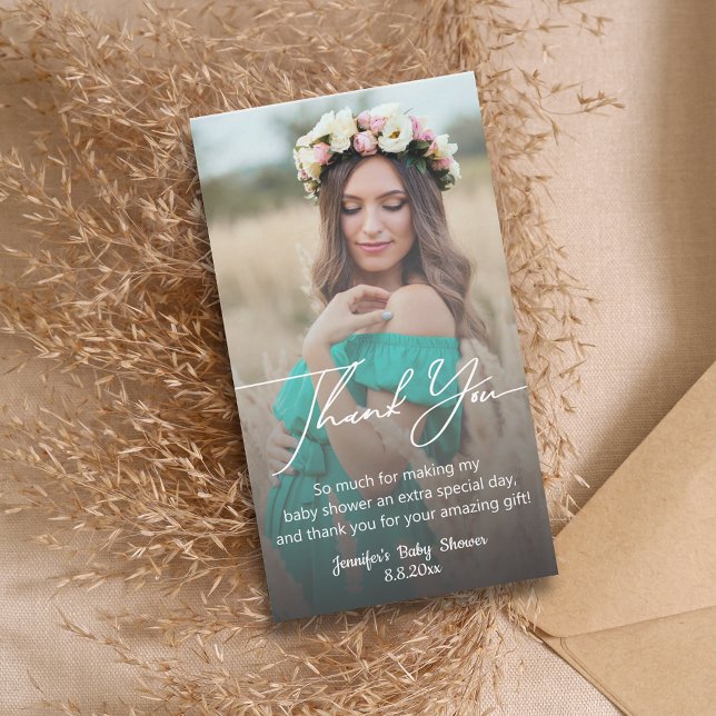Elegantes minimales Dankeschön an die Babydusche v Mitteilungskarte (Von Creator hochgeladen)