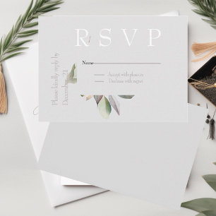 Elegantes, minimales Eukalyptus RSVP Karte