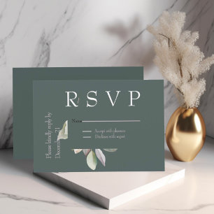 Elegantes, minimales Eukalyptus RSVP Karte