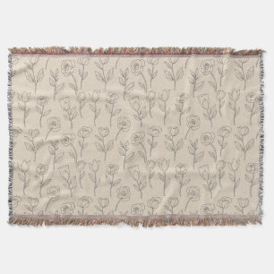 Elegantes minimales florales Linienmuster Decke