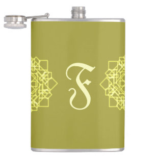 Elegantes minimales geometrisches Gradient Gold Flachmann