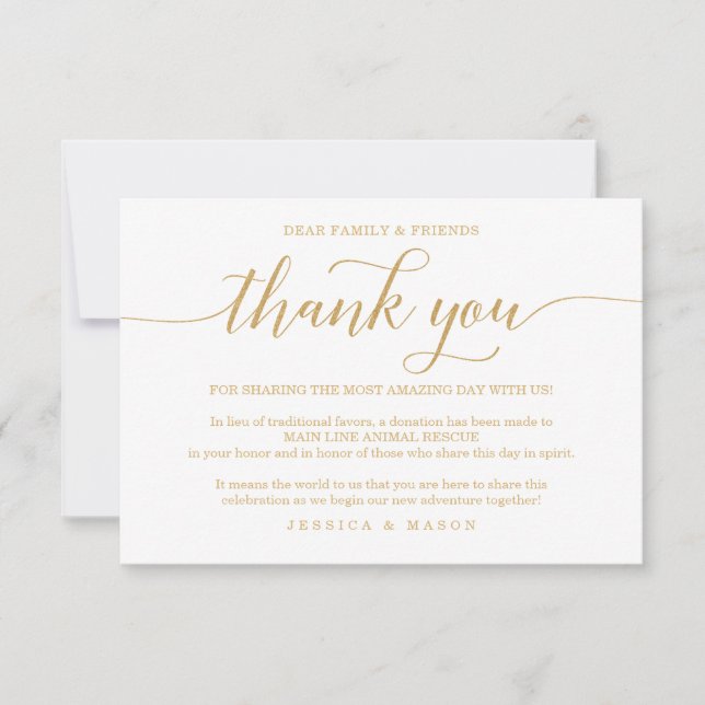 Elegantes Minimales Gold anstelle von Favoriten Pl Ankündigung (Vorderseite)