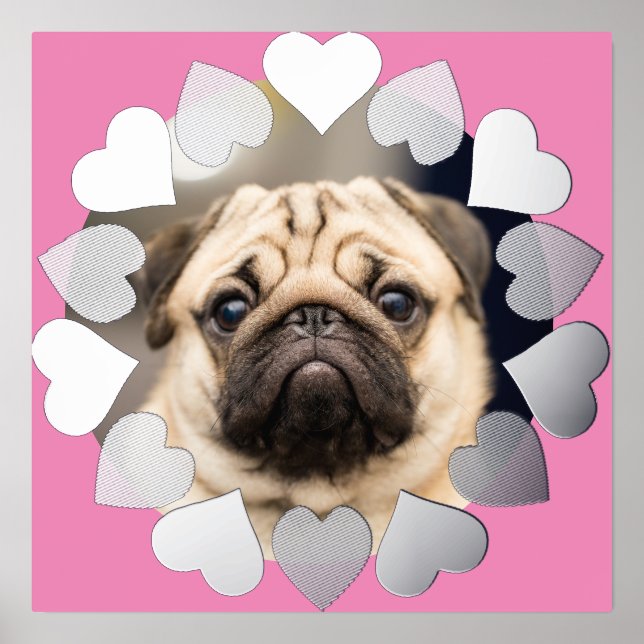 Elegantes minimales Herz-Foto Foliendrucke (Vorderseite)