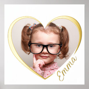 Elegantes minimales Herz-Foto mit dem Namen gold Foliendrucke