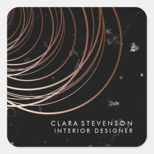 Elegantes minimales Imitat Rose goldener geometris Quadratischer Aufkleber