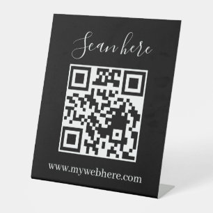 Elegantes minimales QR-Scan-Schild für einfaches F Sockelschild