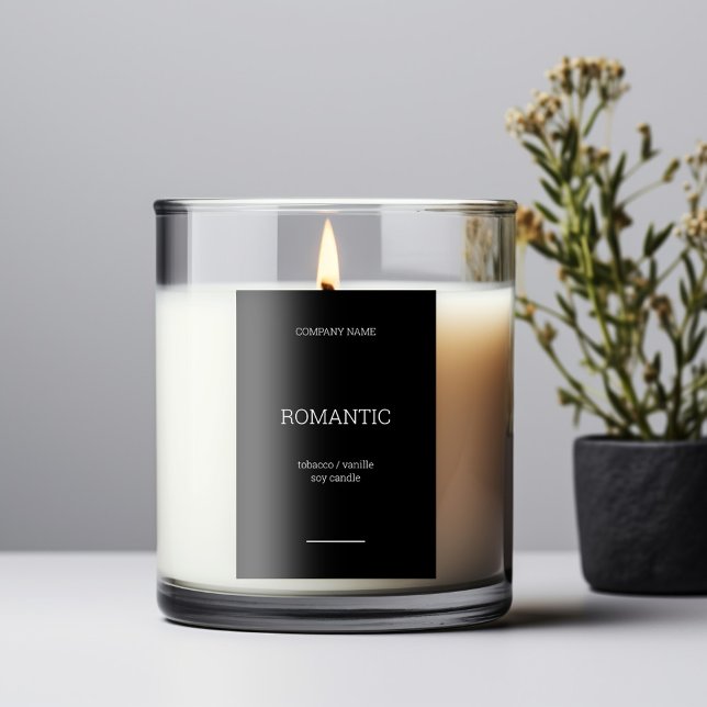 Elegantes Minimalismus Candle Aufkleber Produkt-Et (Elegant Black sticker)