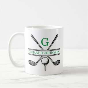 Elegantes minimalist benutzerdefiniertes Golf-Mono Kaffeetasse