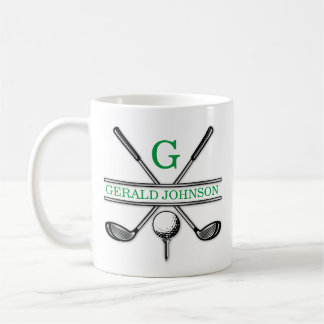 Elegantes minimalist benutzerdefiniertes Golf-Mono Kaffeetasse