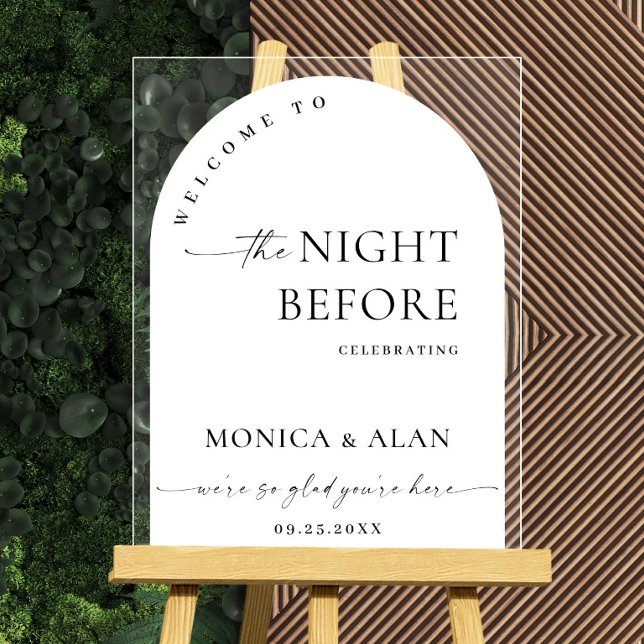 Elegantes Minimalist WELCOME Rehearsal Dinner Acrylschild (Von Creator hochgeladen)
