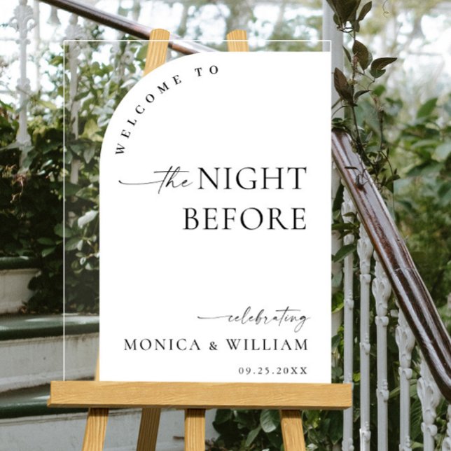 Elegantes Minimalist WELCOME Rehearsal Dinner Acrylschild (Von Creator hochgeladen)