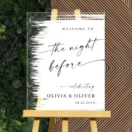 Elegantes Minimalist WELCOME Rehearsal Dinner Acrylschild