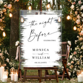 Elegantes Minimalist WELCOME Rehearsal Dinner Acrylschild