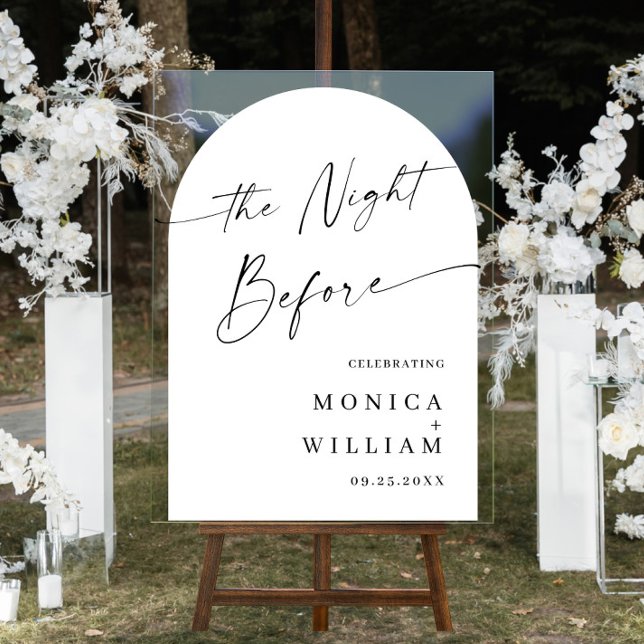 Elegantes Minimalist WELCOME Rehearsal Dinner Acrylschild (Von Creator hochgeladen)