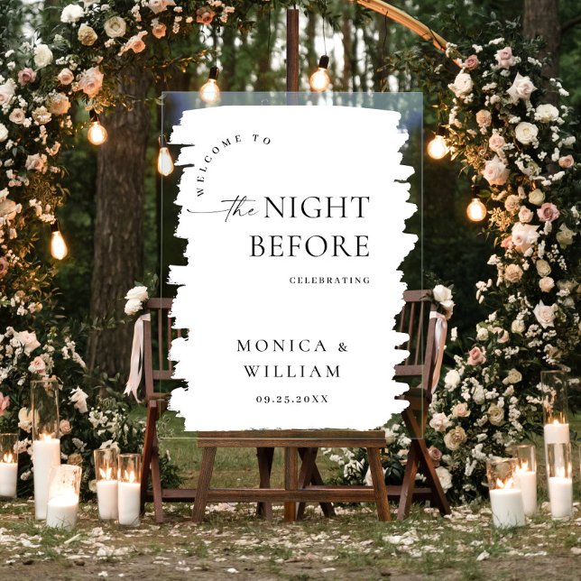 Elegantes Minimalist WELCOME Rehearsal Dinner Acrylschild (Von Creator hochgeladen)
