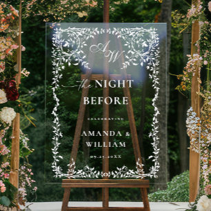 Elegantes Minimalist WELCOME Rehearsal Dinner Acrylschild