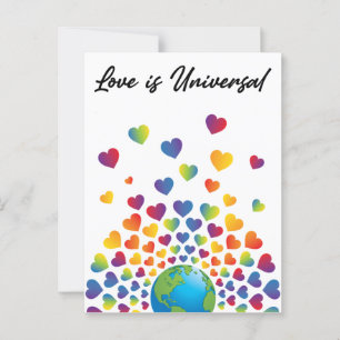 Elegantes minimalistfarbenfrohes Regenbogen-Herz-D Postkarte