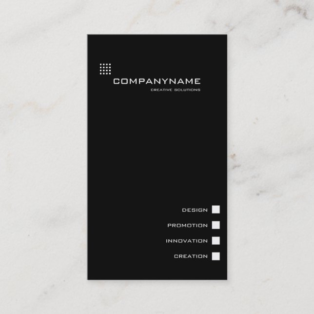 Elegantes, minimalistic Visitenkarte black&white (Vorderseite)
