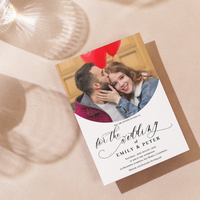 Elegantes Minimalistisch-Chic-Foto Hochzeit Einladung (Elegant Minimalist Chic Photo Wedding Invitation)