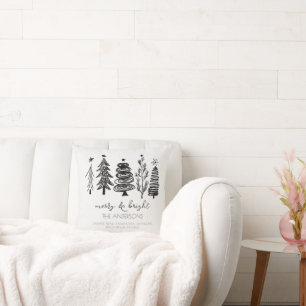 Elegantes Minimalistisch Einfaches Schwarz-weißes Kissen