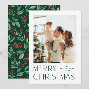 Elegantes Minimalistisch fröhliches Weihnachtsgrüß Feiertagskarte