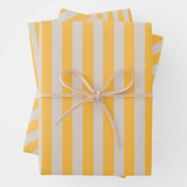 Elegantes, Minimalistisch-gelbes Muster Geschenkpapier Set