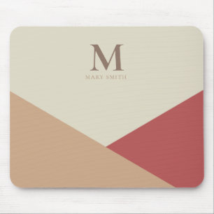 Elegantes Minimalistisch geometrisches Monogramm Mousepad