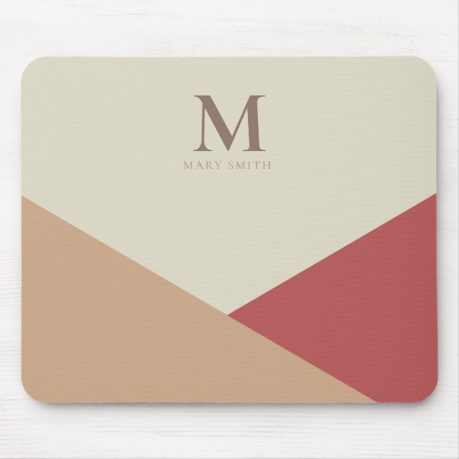 Elegantes Minimalistisch geometrisches Monogramm Mousepad (Vorne)