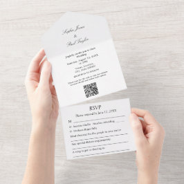 Elegantes Minimalistisch in einer Hochzeit All In One Einladung