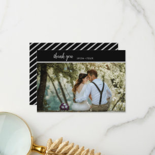 Elegantes Minimalistisch Line Typografy Foto Dankeskarte