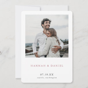 Elegantes Minimalistisch Modernes Rose Gold Foto Save The Date