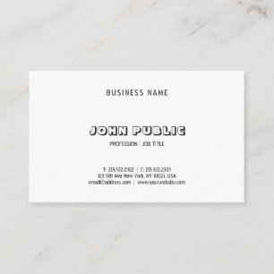 Elegantes Minimalistisch modernes Schwarz-weißes T Visitenkarte