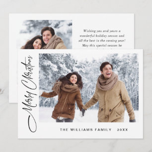 Elegantes Minimalistisch Modernes Weihnachtsfest 2 Feiertagskarte