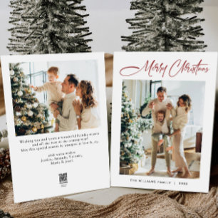Elegantes Minimalistisch Modernes Weihnachtsfest 2 Feiertagskarte
