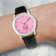 Elegantes Minimalistisch rosa Monogramm