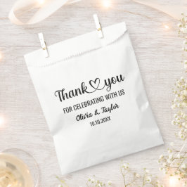 Elegantes Minimalistisch Schwarz und Weiß Danke He Geschenktütchen