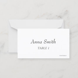 Elegantes Minimalistisch Schwarz und Weiß zeitgenö Platzkarte