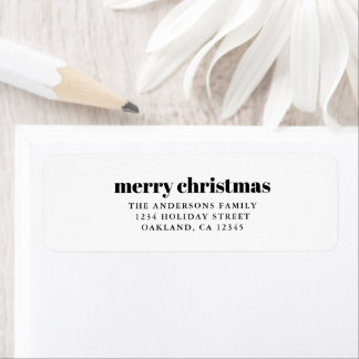 Elegantes Minimalistisch Schwarzes & Weiß Frohe We