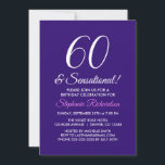 Elegantes Minimalistisches 60 und sensationelles L Einladung<br><div class="desc">Elegante Minimalistische 60 und sensationelle Lila Party Einladung Persönliche Gestaltung dieser lila Geburtstagsfeier mit dem Namen der Person, die einen ganz besonderen Tag in ihrem Leben feiert. Ein 60. Geburtstag ist ein besonderer Meilenstein zum Feiern. Mark den Anlass, indem Sie ein Party erstellen und Einladungen an alle besonderen Menschen in...</div>