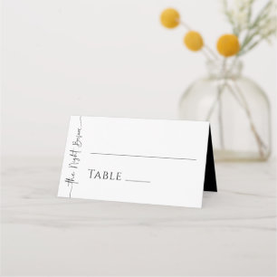 Elegantes Minimalistisches Abendessen geflochtene Platzkarte