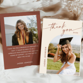 Elegantes Minimalistisches Abschluss 2 Foto Dankeskarte