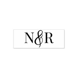 Elegantes Minimalistisches Ampersand-Hochzeitmonog Permastempel